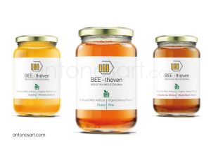 Greek organic honey packaging design antonosart