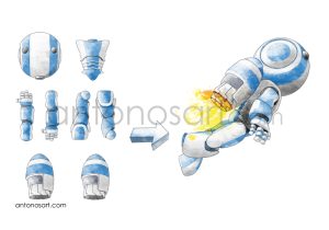 commercial art robot illustration antonosart