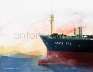 shipping illustration tanker ship drawing antonosart