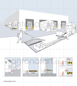 technical illustrations docking system antonosart