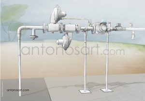 technical illustrations pre fabricated stations antonosart